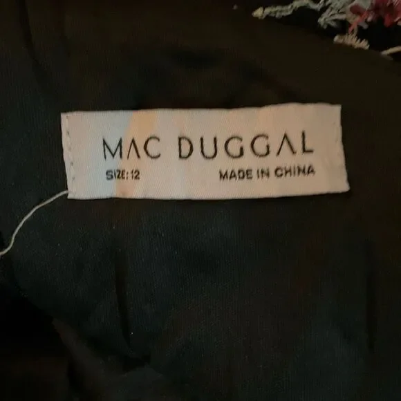 Mac Duggal 20331 EMBELLISHED RUFFLED ONE SHOULDER A LINE GOWN Black 12 - Picture 13 of 15